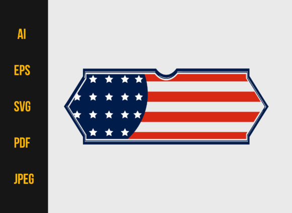American Flag Badge Illustration