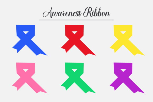 Cancer Awareness Ribbon Set Illustration