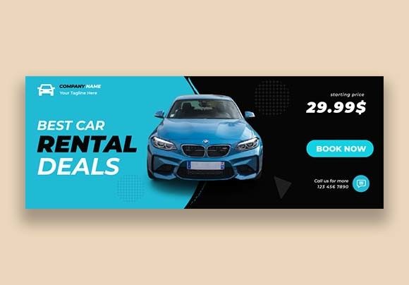 Car Rental Facebook Cover Post Design