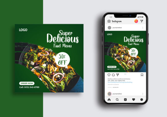 Food Social Media Post Template Design