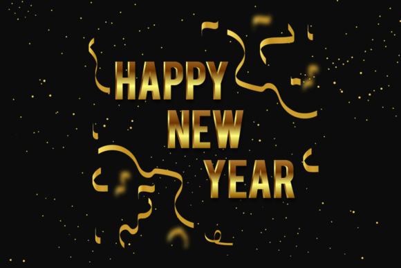 New Year Golden Confetti Illustration: A Creative Way to Celebrate 2022