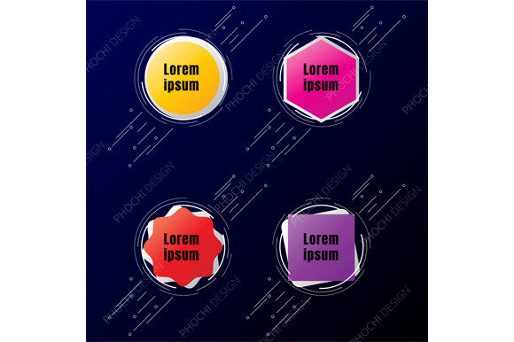 Set of Label Geometric Lines Elements for Creative Projects
