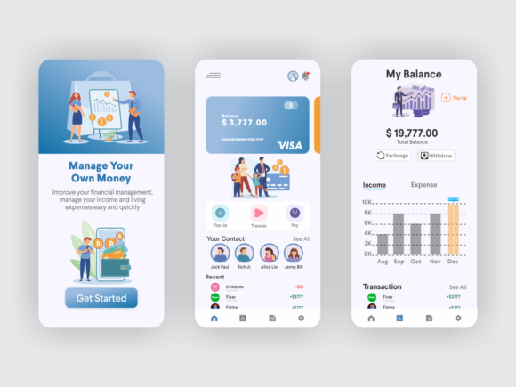Wallet App Template for E-Wallet Design
